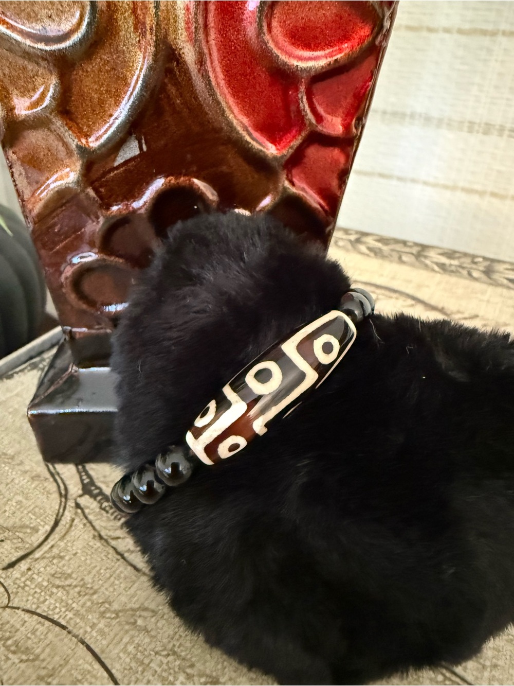 9-eyed Dzi Beaded Bracelet